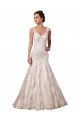 Cheap Open Back Mermaid Tulle Wedding Dress with Lace Bodice UK