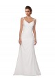 Cheap V-Neck Sheath Chiffon Wedding Dress with Straps UK