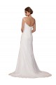 Cheap V-Neck Sheath Chiffon Wedding Dress with Straps UK
