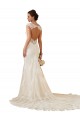 Cheap Modern Chapel Train Sweetheart Mermaid Lace Wedding Dress with Keyhole Back UK