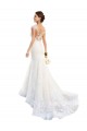 Cheap Fit and Flare Illusion Neck Lace Wedding Dress UK