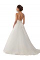 Cheap Modern Spaghetti Straps Ball Gown Tulle Wedding Dress with Lace Bodice UK