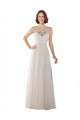 Cheap High Lace Neck Illusion Back Tulle Boho Wedding Dress UK