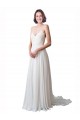 Cheap Spaghetti Straps V-Neck A-Line Chiffon Beach Wedding Dress UK