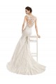 Cheap Illusion Neck Mermaid All Over Lace Wedding Dress UK