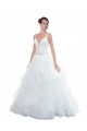 Cheap Spaghetti Straps Ball Gown Beach Wedding Dress with Lace Bodice UK