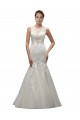 Cheap Illusion High Neck Mermaid Lace Wedding Dress UK