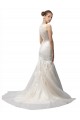 Cheap Illusion High Neck Mermaid Lace Wedding Dress UK