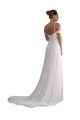 Cheap Off the Shoulder A-Line Ruched Chiffon Beach Wedding Dress UK