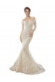 Cheap Long Sleeves Off the Shoulder Trumpet Lace Wedding Dress UK
