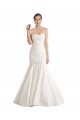 Cheap Strapless Mermaid Ruched Satin Beach Wedding Dress with Low Back UK