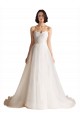 Cheap Strapless Sweetheart Lace Bodice A-Line Organza Wedding Dress UK