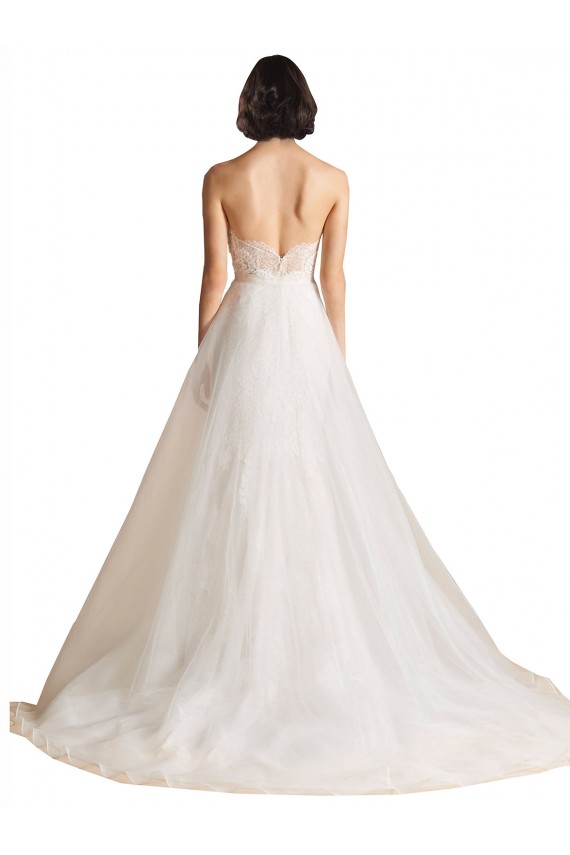 Cheap Strapless Sweetheart Lace Bodice A-Line Organza Wedding Dress UK