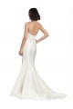 Cheap Trumpet Satin Wedding Dress with Sweetheart Lace Bodice UK
