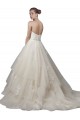Cheap Strapless Ball Gown Tulle Wedding Dress with Lace Appliques UK
