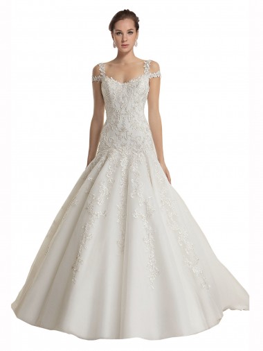 Cheap Off the Shoulder Mermaid Lace Tulle Wedding Dress UK