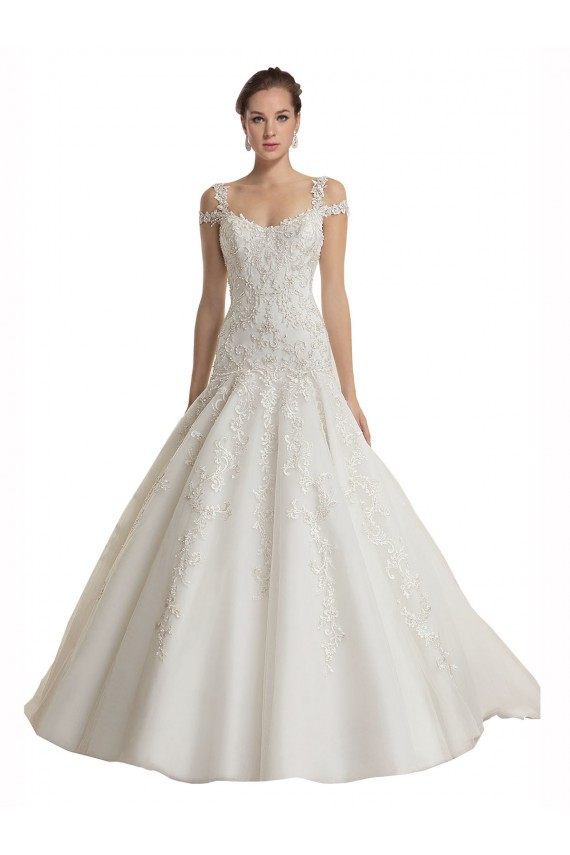 Cheap Off the Shoulder Mermaid Lace Tulle Wedding Dress UK