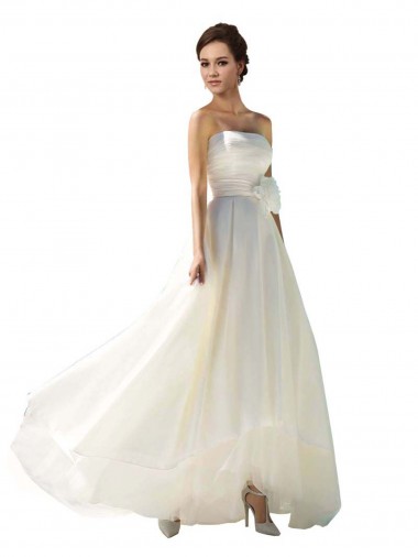 Cheap Strapless A-Line Taffeta Wedding Dress UK