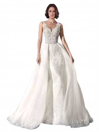 Cheap Sweetheart Fit and Flare Tulle Lace Wedding Dress UK