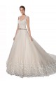 Cheap Sweetheart Cap Sleeves Tulle Lace Wedding Dress UK