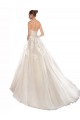 Cheap Strapless Ball Gown Tulle Wedding Dress with Lace Cascades UK