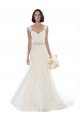 Cheap Off the Shoulder Mermaid Lace Beach Wedding Dress with Beaded Belt UK