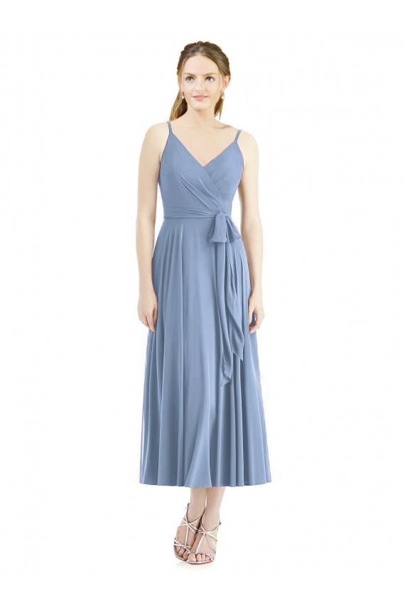 Cheap Short Tea Length Chiffon Bridesmaid Dress UK