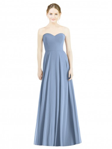 Cheap Strapless Sweetheart Chiffon Bridesmaid Dress UK
