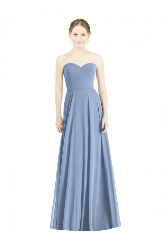 Cheap Strapless Sweetheart Chiffon Bridesmaid Dress UK