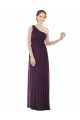 Cheap Draped One Shoulder Full Length Chiffon Bridesmaid Dress UK