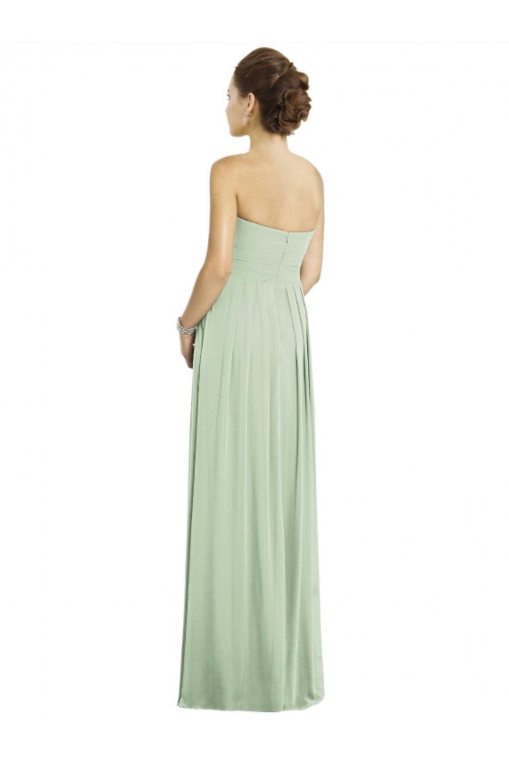 Cheap Full Length Strapless Chiffon Bridesmaid Dress with Sweetheart Neckline UK