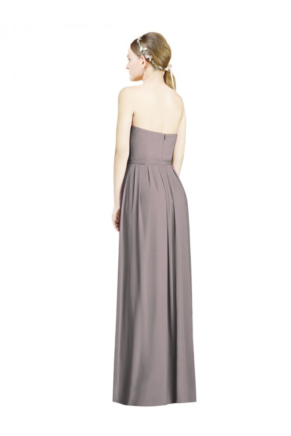 Cheap Sweetheart Neckline Long Full Length Chiffon Bridesmaid Dress UK