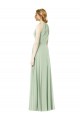 Cheap Halter Neckline Long Chiffon Bridesmaid Dress with Side Bow UK