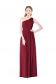 Cheap One Shoulder Full Length Long Chiffon Bridesmaid Dress. UK