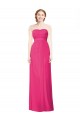 Cheap Full Length Strapless Long Chiffon Dress with Waistband UK