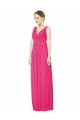 Cheap Sleeveless V-Neck Long Chiffon Bridesmaid Dress with V-Back UK