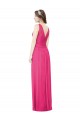 Cheap Sleeveless V-Neck Long Chiffon Bridesmaid Dress with V-Back UK