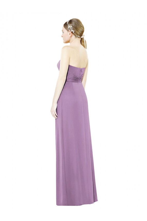 Cheap Sweetheart Neckline Strapless Chiffon Bridesmaid Dress with Wrap Pleat UK