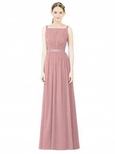 Cheap High Neck Chiffon Bridesmaid Dress with Low Back UK