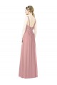 Cheap High Neck Chiffon Bridesmaid Dress with Low Back UK