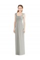 Cheap Full Length Lux Chiffon Dress with Draped Bodice And Shirred Straps UK