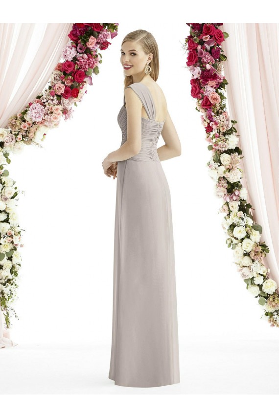 Cheap Full Length Lux Chiffon Dress with Draped Bodice And Shirred Straps UK