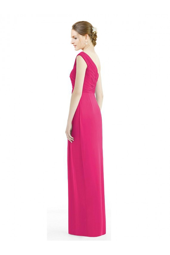 Cheap One Shoulder Long Chiffon Bridesmaid Dress UK