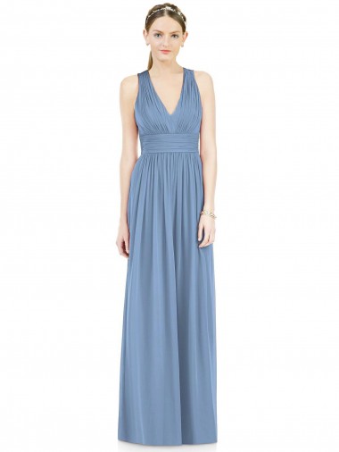 Cheap Sleeveless Cross Strap Back Chiffon Bridesmaid Dress UK