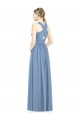 Cheap Sleeveless Cross Strap Back Chiffon Bridesmaid Dress UK