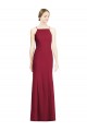Cheap High Square Trumpet Chiffon Bridesmaid Dress with Lace-Up Open Back UK