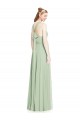 Cheap Open Back Halter Chiffon Bridesmaid Dress with Flowy Bow UK