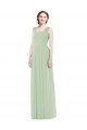 Cheap Sleeveless Chiffon Long Bridesmaid Dress with Shoulder Straps UK