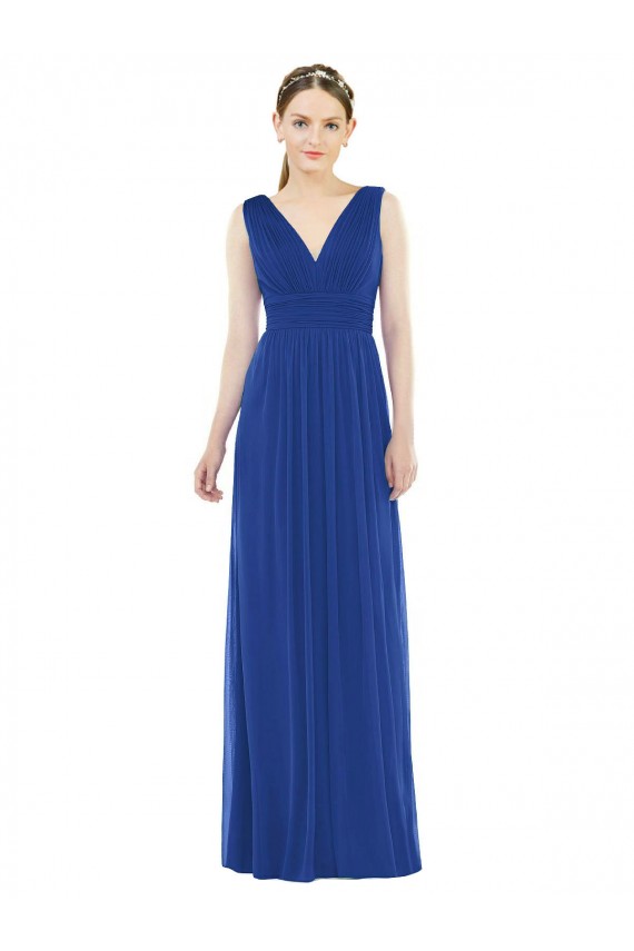 Cheap Low Square Back Sleeveless Shirred Skirt Bridesmaid Dress UK