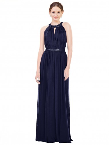 Cheap Vintage Full-Length Sleeveless Chiffon Bridesmaid Dress  UK